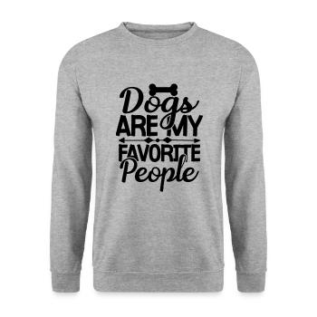 Les chiens sont mes personnes préférées - Sweat-shirt Unisexe - gris chiné - Devant - Alina (178cm) & Michal (187cm)