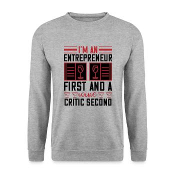 Je suis critique de vin - Sweat-shirt Unisexe - gris chiné - Devant - Alina (178cm) & Michal (187cm)