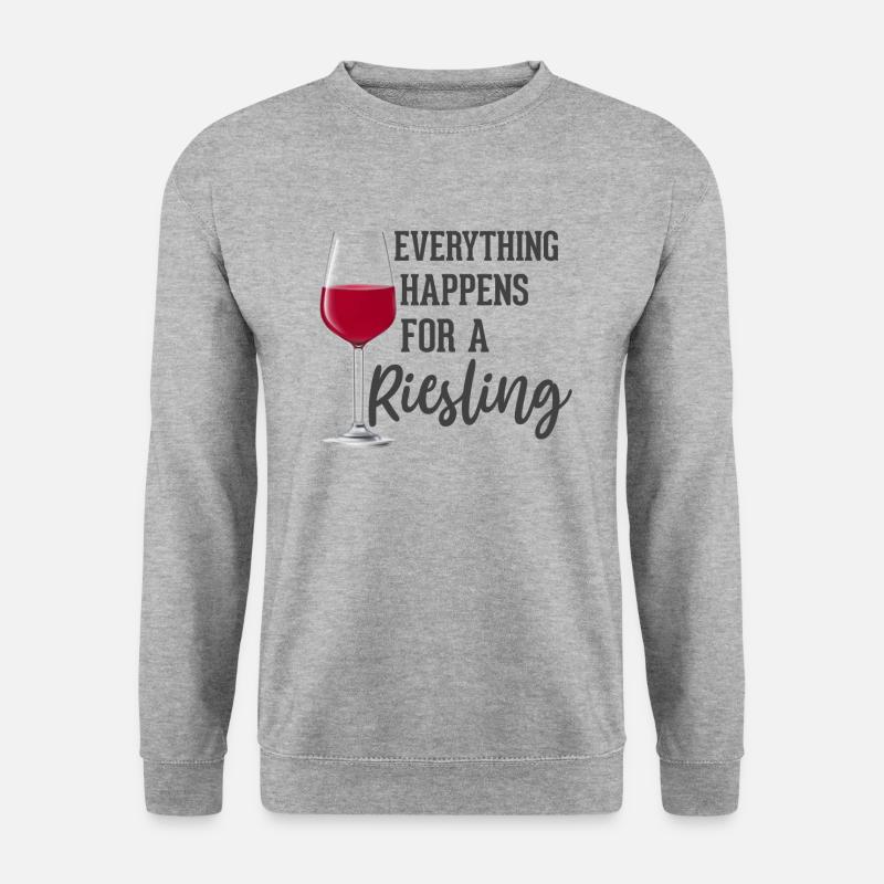 Alles geschieht für einen Riesling - Unisex Pullover - Weißgrau meliert