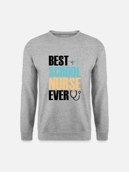 Beste Schulkrankenschwester - Unisex Pullover - Weißgrau meliert