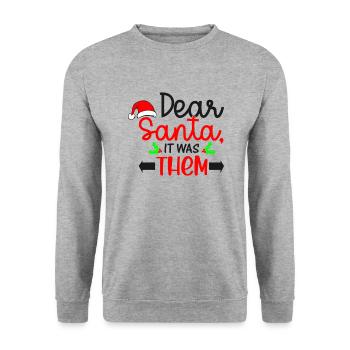 Lieber Weihnachtsmann, sie waren es - Unisex Pullover - Weißgrau meliert - Vorne - Alina (178cm) & Michal (187cm)