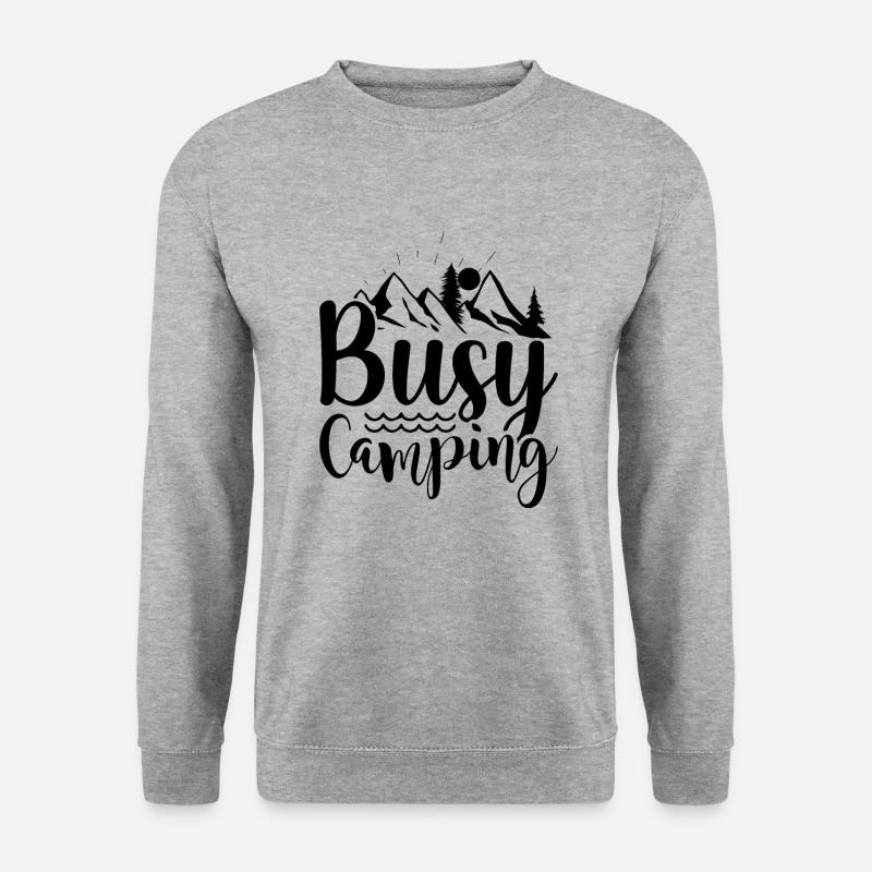 Fleißig campen Wandershirt - Unisex Pullover - Weißgrau meliert