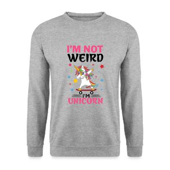 Je ne suis pas une licorne licorne - Sweat-shirt Unisexe - gris chiné - Devant - Alina (178cm) & Michal (187cm)