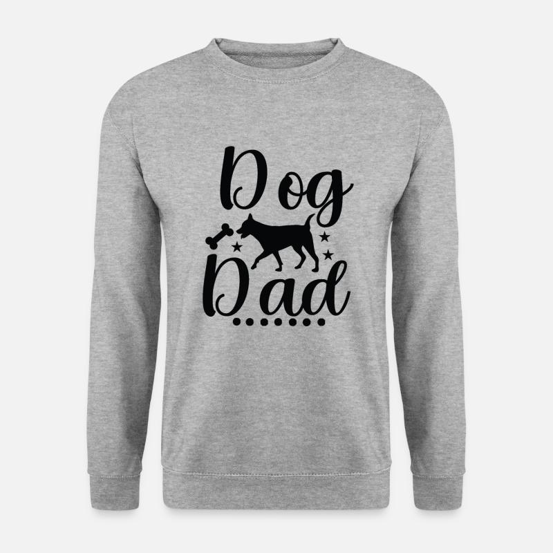 Hunde-Papa - Unisex Pullover - Weißgrau meliert