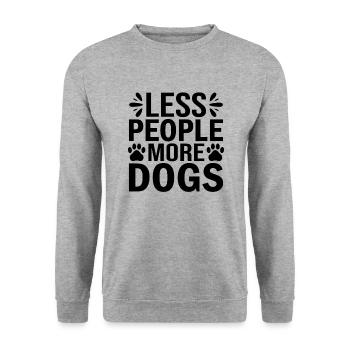 Moins de gens plus de chiens - Sweat-shirt Unisexe - gris chiné - Devant - Alina (178cm) & Michal (187cm)