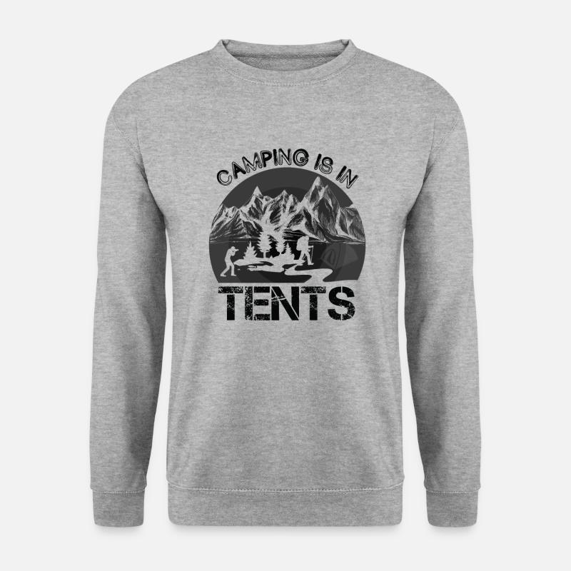Zelten ist Zelten Wandershirt - Unisex Pullover - Weißgrau meliert