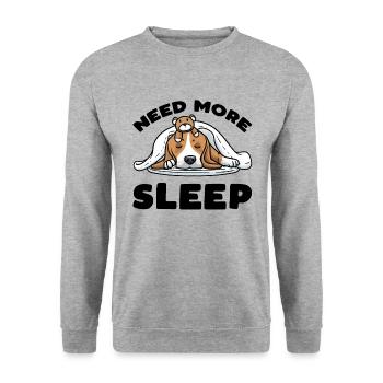 Beagle dog Sleeping with cuddly toy - Unisex Sweatshirt - salt & pepper - Front - Alina (178cm) & Michal (187cm)