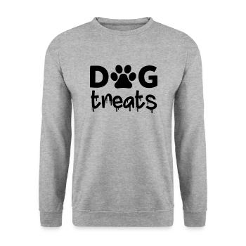Gâteries pour chiens - Sweat-shirt Unisexe - gris chiné - Devant - Alina (178cm) & Michal (187cm)
