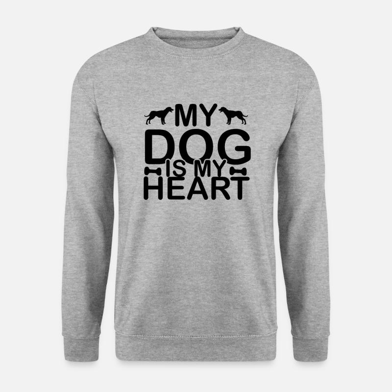 Mein Hund ist mein Herz - Unisex Pullover - Weißgrau meliert