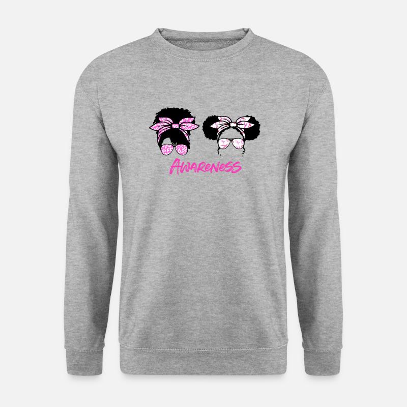Brustkrebs Bewusstsein - Unisex Pullover - Weißgrau meliert
