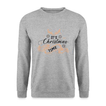 It's Christmas time - Unisex Sweatshirt - salt & pepper - Front - Alina (178cm) & Michal (187cm)