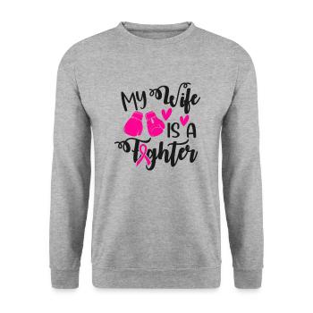 Ma femme est une battante - Sweat-shirt Unisexe - gris chiné - Devant - Alina (178cm) & Michal (187cm)