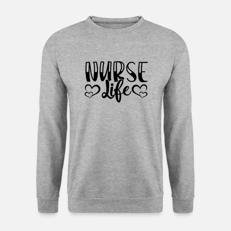 Nurse Life - Unisex Pullover - Weißgrau meliert