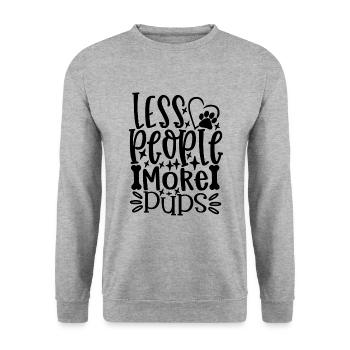 Moins de gens plus de chiots - Sweat-shirt Unisexe - gris chiné - Devant - Alina (178cm) & Michal (187cm)