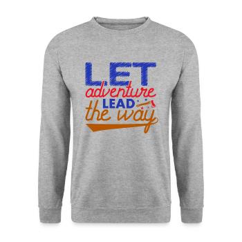 Laissez l’aventure montrer le chemin des montagnes naturelles - Sweat-shirt Unisexe - gris chiné - Devant - Alina (178cm) & Michal (187cm)