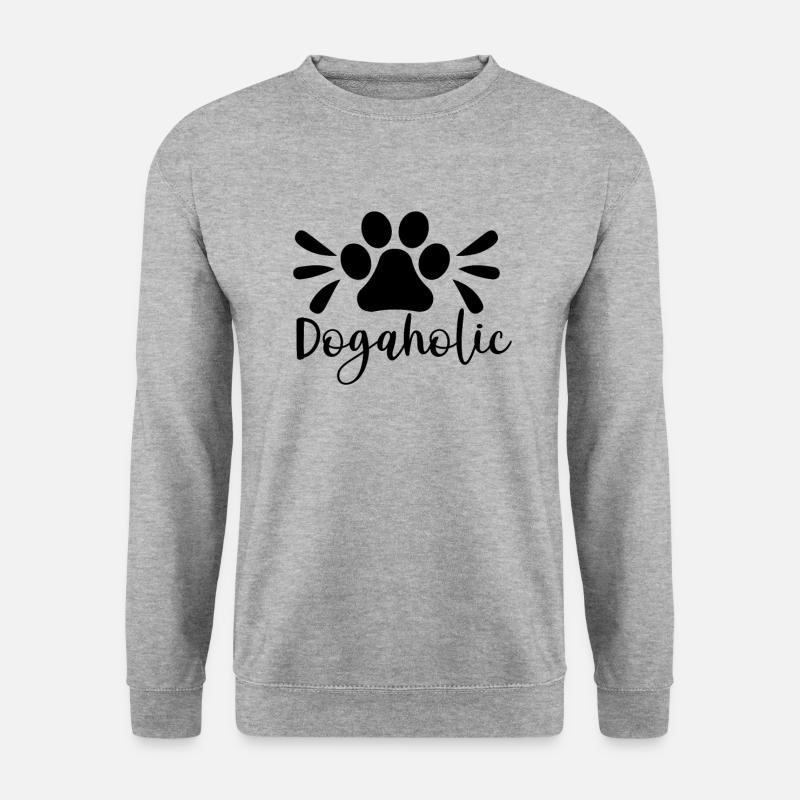Dogaholic - Unisex Pullover - Weißgrau meliert
