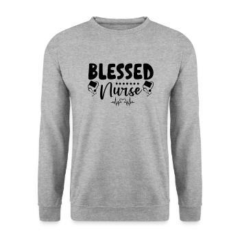 Blessed Nurse - Unisex Sweatshirt - salt & pepper - Front - Alina (178cm) & Michal (187cm)