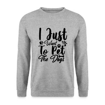 Je veux juste caresser les chiens - Sweat-shirt Unisexe - gris chiné - Devant - Alina (178cm) & Michal (187cm)