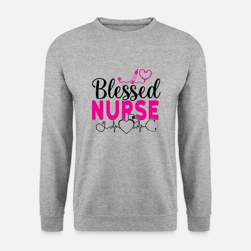 Blessed Nurse - Unisex Pullover - Weißgrau meliert