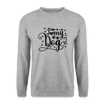 J’adore mes chiens - Sweat-shirt Unisexe - gris chiné - Devant - Alina (178cm) & Michal (187cm)