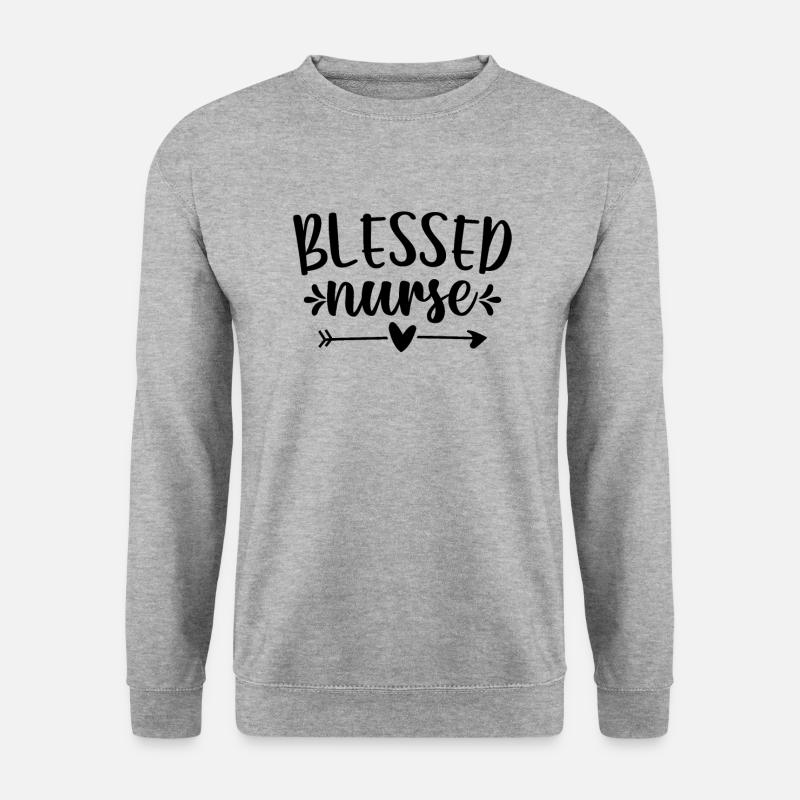 Blessed nurse - Unisex Pullover - Weißgrau meliert