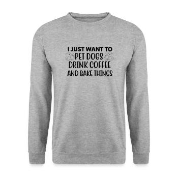 Ich will nur Hunde streicheln - Unisex Pullover - Weißgrau meliert - Vorne - Alina (178cm) & Michal (187cm)
