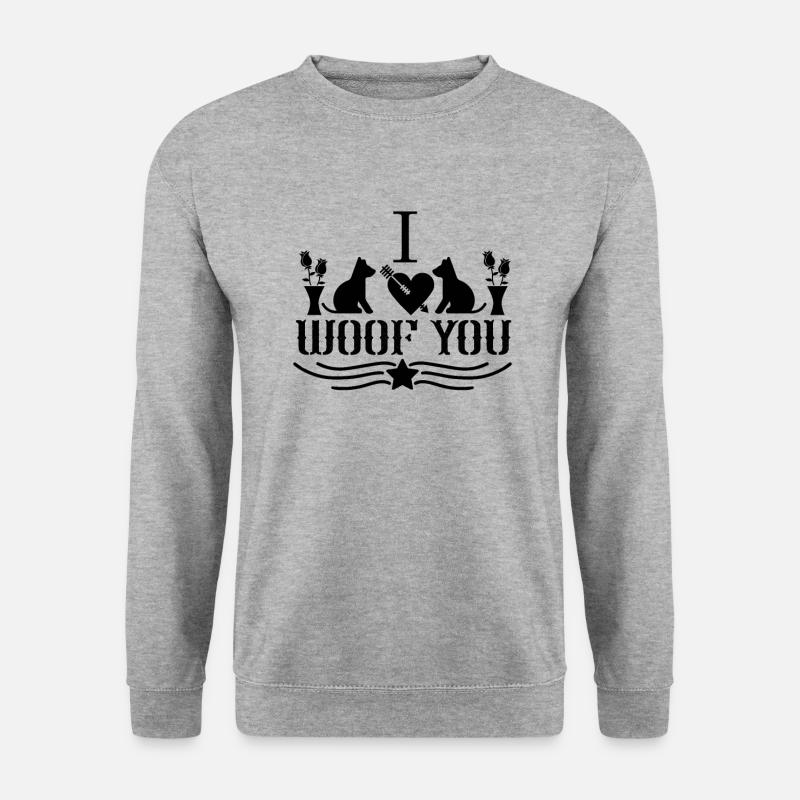 Ich wuff dich - Unisex Pullover - Weißgrau meliert
