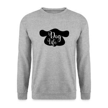 Dog Life - Unisex Sweatshirt - salt & pepper - Front - Alina (178cm) & Michal (187cm)