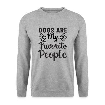 Les chiens sont mes personnes préférées - Sweat-shirt Unisexe - gris chiné - Devant - Alina (178cm) & Michal (187cm)