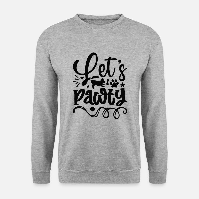 Lets Pawty - Unisex Pullover - Weißgrau meliert