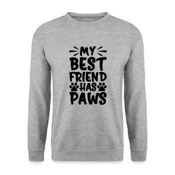 My best friend has paws - Unisex Sweatshirt - salt & pepper - Front - Alina (178cm) & Michal (187cm)
