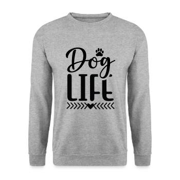 Dog Life - Unisex Sweatshirt - salt & pepper - Front - Alina (178cm) & Michal (187cm)