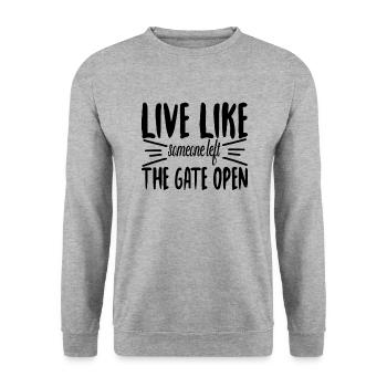 Live like a dog - Unisex Sweatshirt - salt & pepper - Front - Alina (178cm) & Michal (187cm)