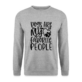 Les chiens sont mes personnes préférées - Sweat-shirt Unisexe - gris chiné - Devant - Alina (178cm) & Michal (187cm)