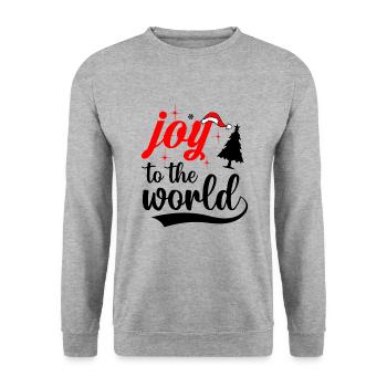 Freude für die Welt Norweger Muster - Unisex Pullover - Weißgrau meliert - Vorne - Alina (178cm) & Michal (187cm)