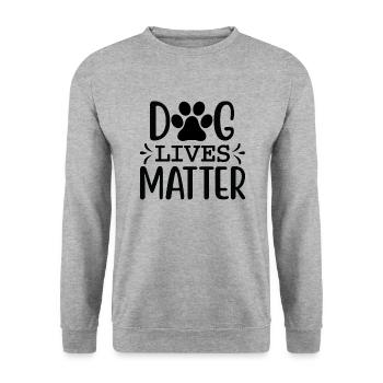Dog lives matter - Unisex Pullover - Weißgrau meliert - Vorne - Alina (178cm) & Michal (187cm)