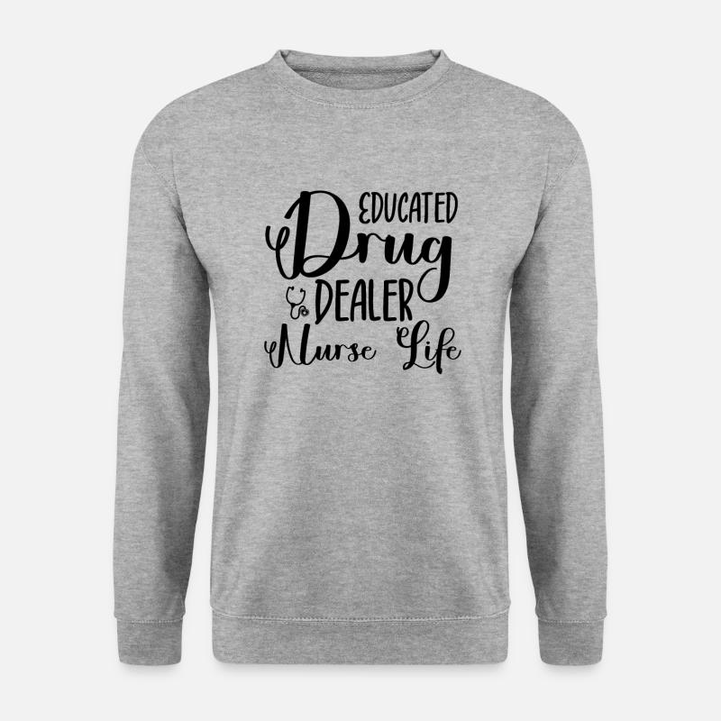 Ausgebildeter Drogendealer #nurselife - Unisex Pullover - Weißgrau meliert