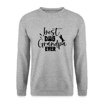 Bester Hunde-Opa aller Zeiten - Unisex Pullover - Weißgrau meliert - Vorne - Alina (178cm) & Michal (187cm)
