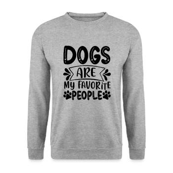 Les chiens sont mes personnes préférées - Sweat-shirt Unisexe - gris chiné - Devant - Alina (178cm) & Michal (187cm)