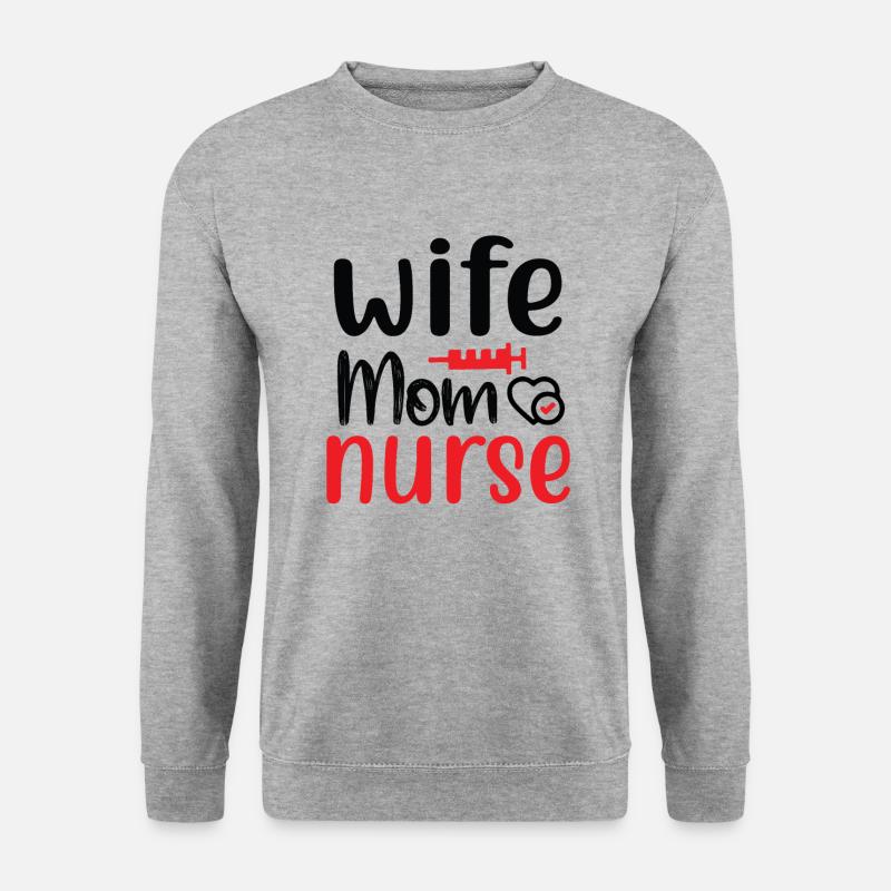 Frau Mutter Krankenschwester - Unisex Pullover - Weißgrau meliert