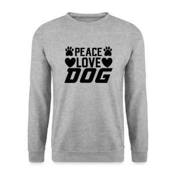 Peace Love Chiens - Sweat-shirt Unisexe - gris chiné - Devant - Alina (178cm) & Michal (187cm)