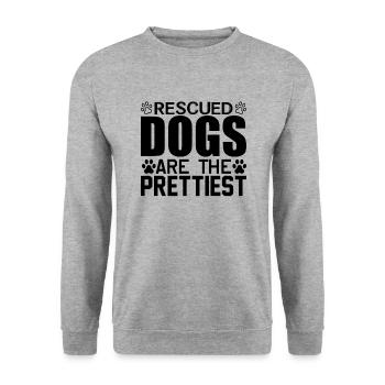 Rescued dogs are the prettiest - Unisex Sweatshirt - salt & pepper - Front - Alina (178cm) & Michal (187cm)