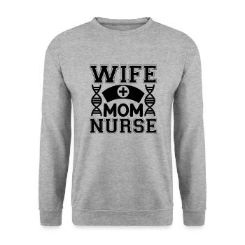 Wife Mom Nurse - Unisex Sweatshirt - salt & pepper - Front - Alina (178cm) & Michal (187cm)