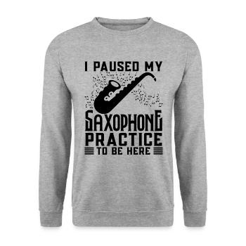 Saxophoniste Saxophoniste Saxophoniste - Sweat-shirt Unisexe - gris chiné - Devant - Alina (178cm) & Michal (187cm)