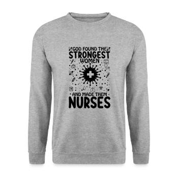 Strong nurse - Unisex Sweatshirt - salt & pepper - Front - Alina (178cm) & Michal (187cm)