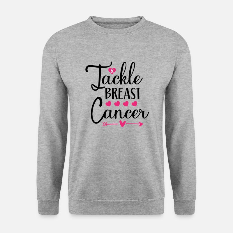 Brustkrebs bekämpfen - Unisex Pullover - Weißgrau meliert