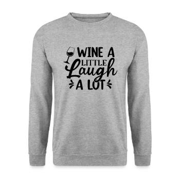 Wein ein wenig lacht viel - Unisex Pullover - Weißgrau meliert - Vorne - Alina (178cm) & Michal (187cm)