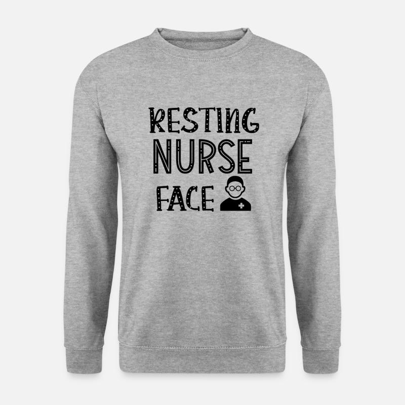 Resting Nurse Face - Unisex Pullover - Weißgrau meliert
