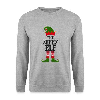 La femme elfe motif norvégien - Sweat-shirt Unisexe - gris chiné - Devant - Alina (178cm) & Michal (187cm)