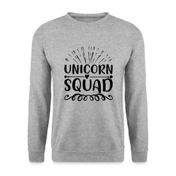 Escouade Licorne Licorne - Sweat-shirt Unisexe - gris chiné - Devant - Alina (178cm) & Michal (187cm)